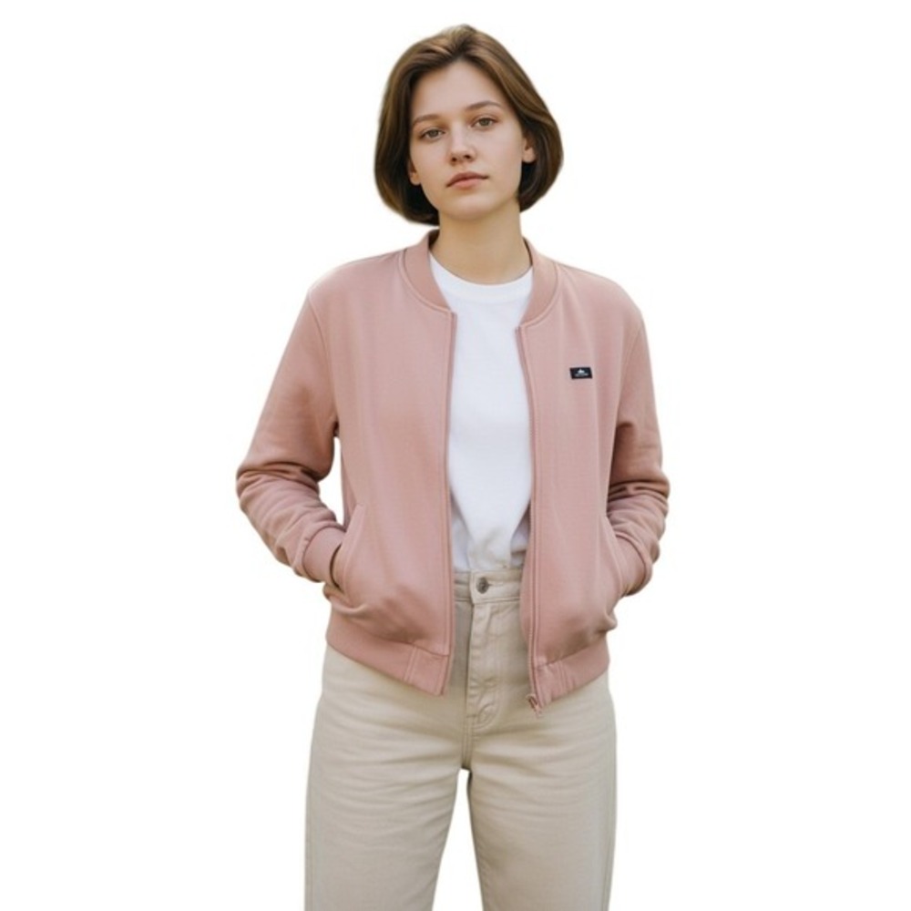Kensie Jeans studioLUXE Pink Bomber Jacket Full Zip Fleece Lined Size M - Picture 1 of 10